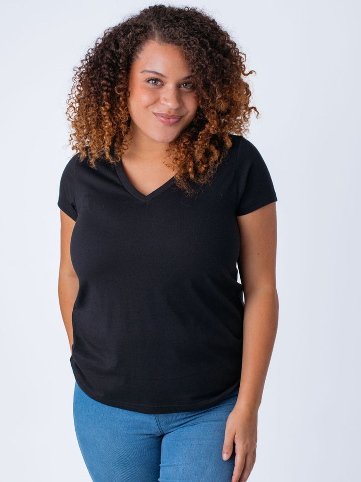 Women's Basic V-Neck 3-Pack in Black | Fresh Clean Threads