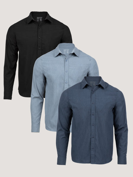 Best Sellers Long Sleeve Button Up 3-Pack