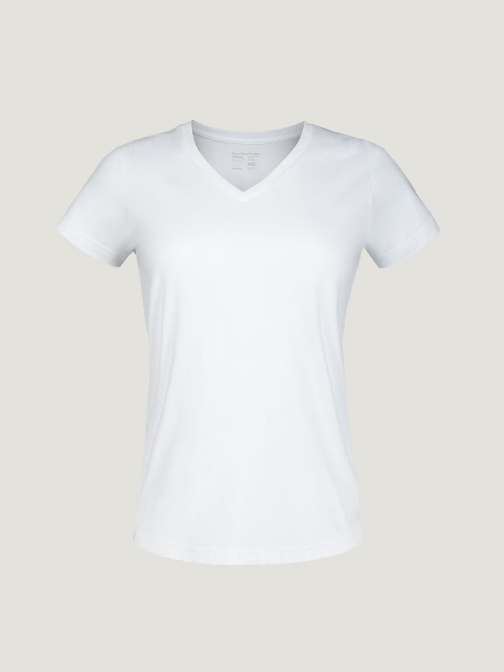 Women's White V-Neck Tee | Fresh Clean Threads