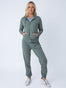 Women's Mercury Green Terry Zip-Up Hoodie + Jogger | Fresh Clean Threads