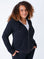 Micah is 5'9, size 10 and wears a size L # Women's Terry Zip-Up Hooded Sweatshirt | Fresh Clean Threads