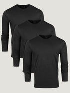 All Black Long Sleeve Crew 3-Pack | Fresh Clean Threads