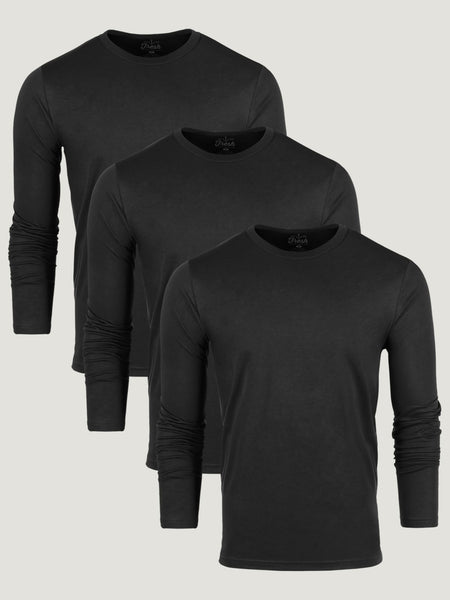 All Black Long Sleeve Crew 3-Pack