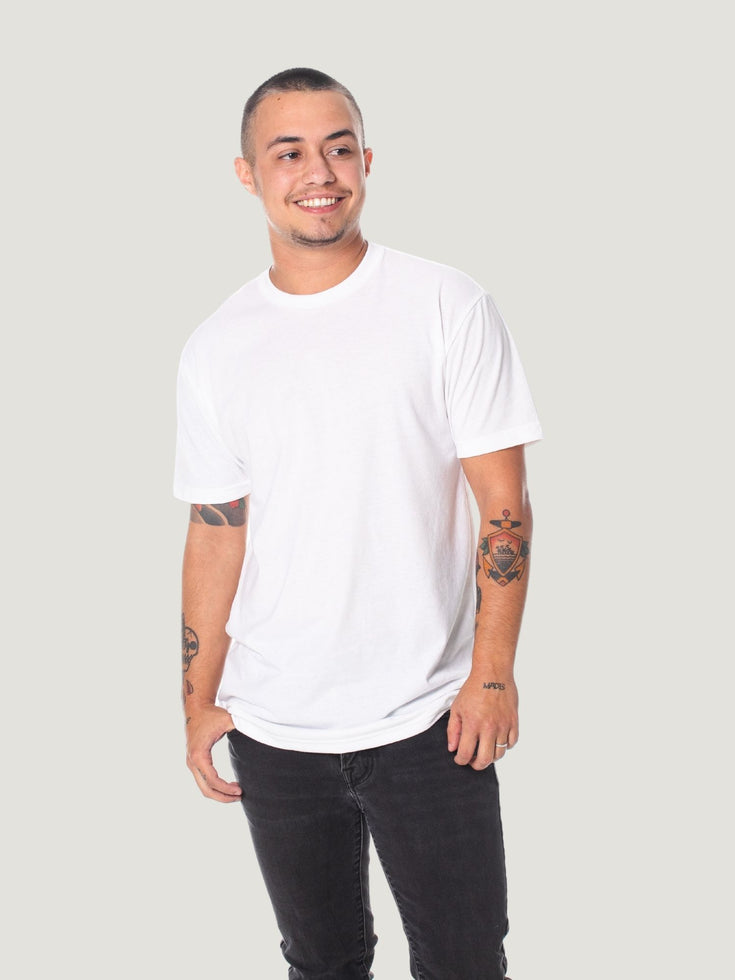 White Crew Neck Tee | Alex wears size Small tees