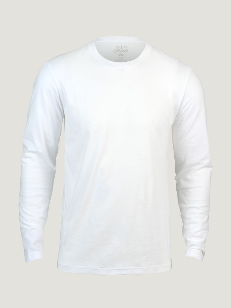 White Long Sleeve Crew Neck