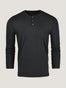 Black Long Sleeve Henley Ghost Mannequin | Fresh Clean Threads