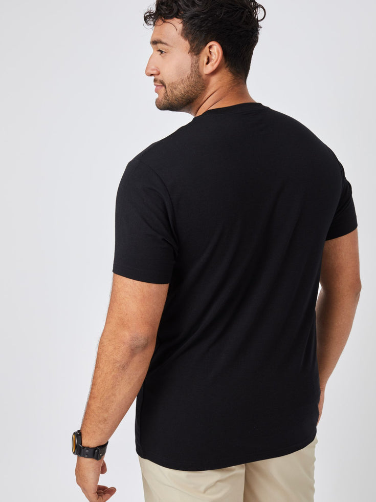 All Black Performance Crew 5-pack Model Size XL Back Angle | Fresh Clean Threads