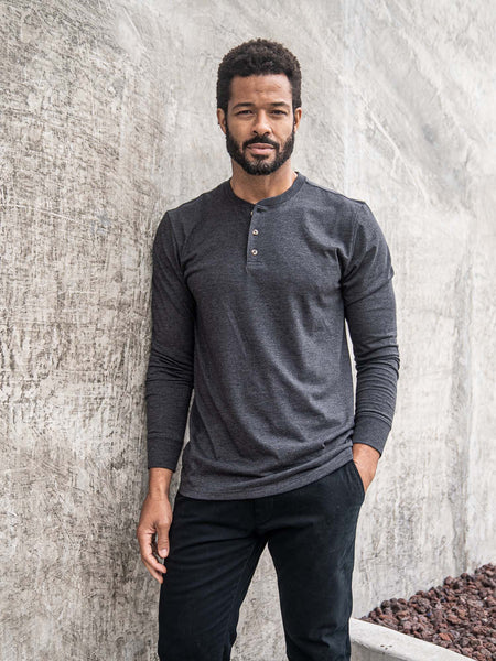 Charcoal Long Sleeve Henley