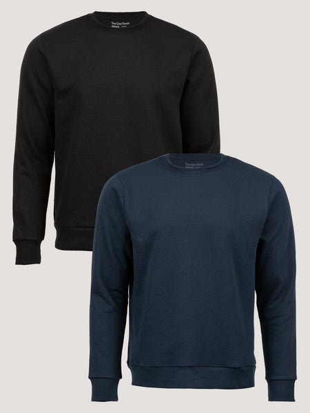 Crew Sweatshirt Black + Dark Navy 2-Pack