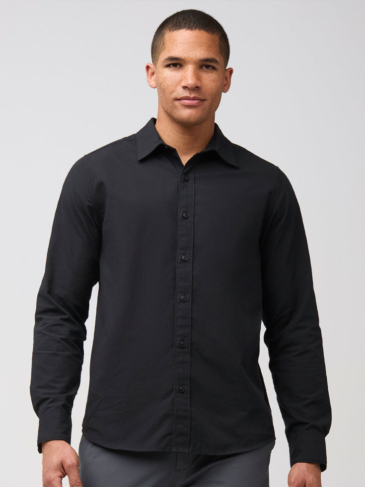 Long Sleeve Button Up Men's Black | Fresh Clean Threads