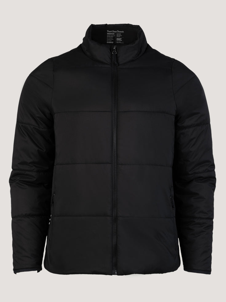 Black Puffer Jacket, Insulated| Fresh Clean Threads