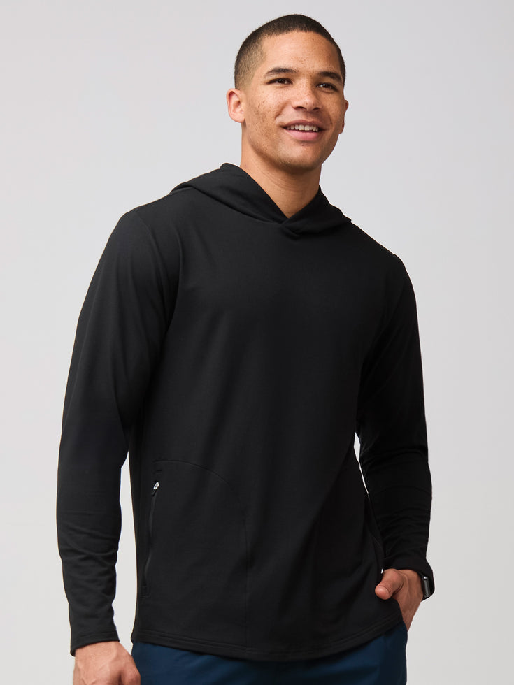 Tech Hoodie in Black | Activewear at Fresh Clean Threads