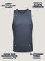 Navy Pacific Beach Tank Top Infographic | Fresh Clean Threads