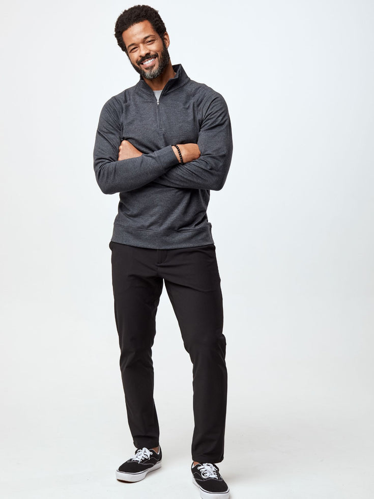 Charcoal Quarter Zip Long Sleeve | Fresh Clean Threads