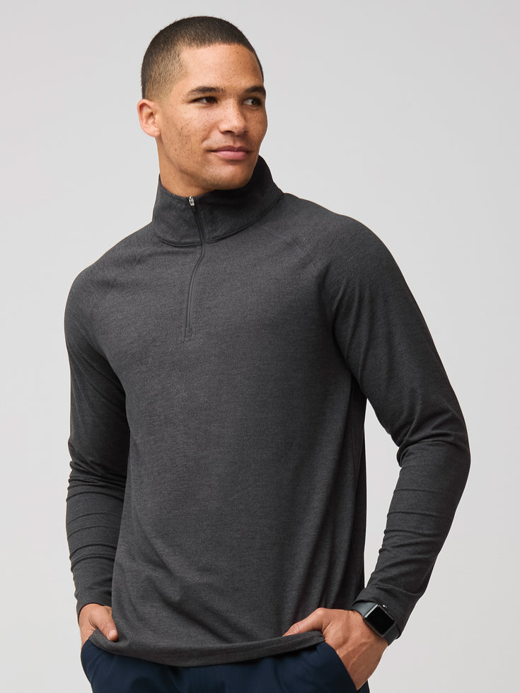 Tech Quarter Zip in Charcoal at Fresh Clean Threads