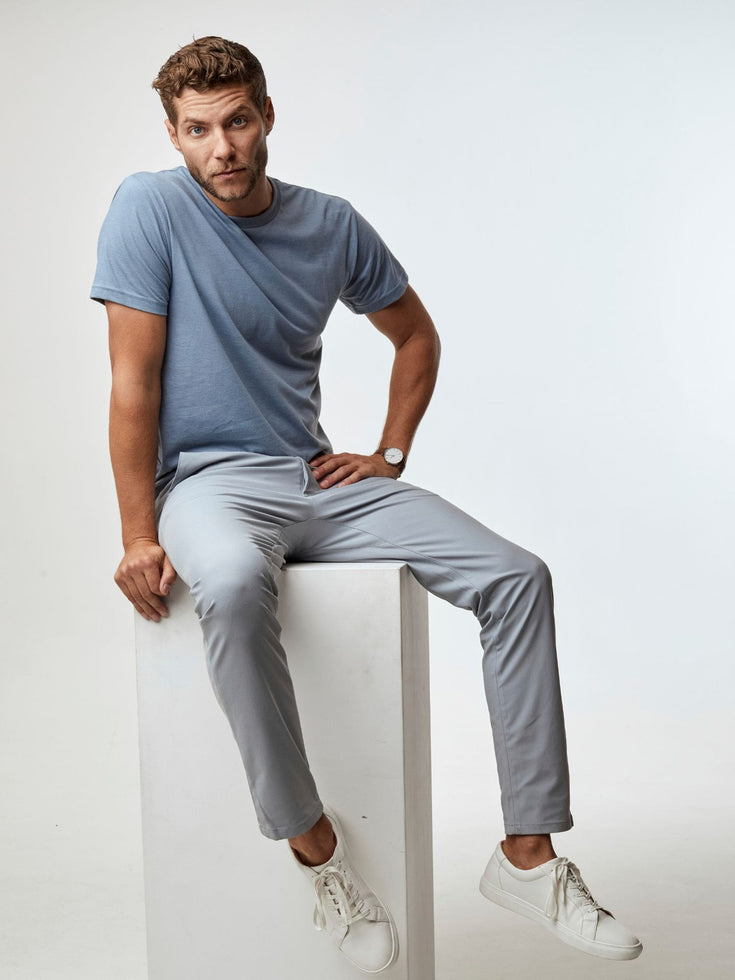 Men's Bottoms | Tech Pants in Cloud Grey | Fresh Clean Threads