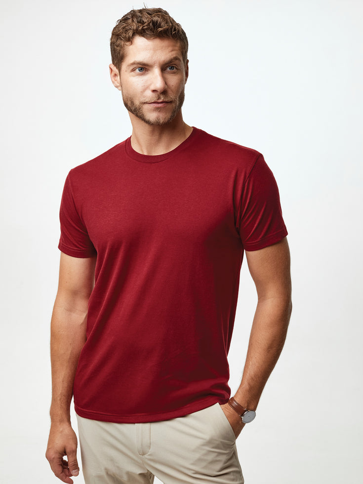 Seasonal Colors Crew Neck Tee in Cosmic Red | Fresh Clean Threads