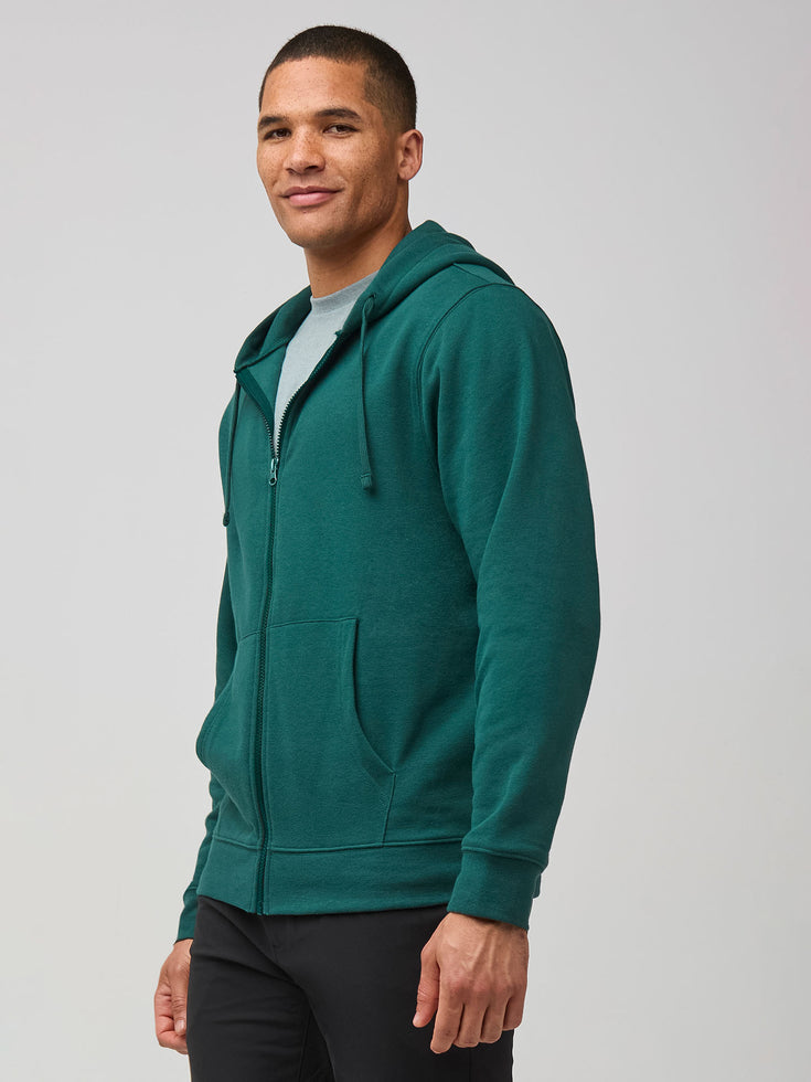 Zip Hoodies in Dark Emerald | Fresh Clean Threads