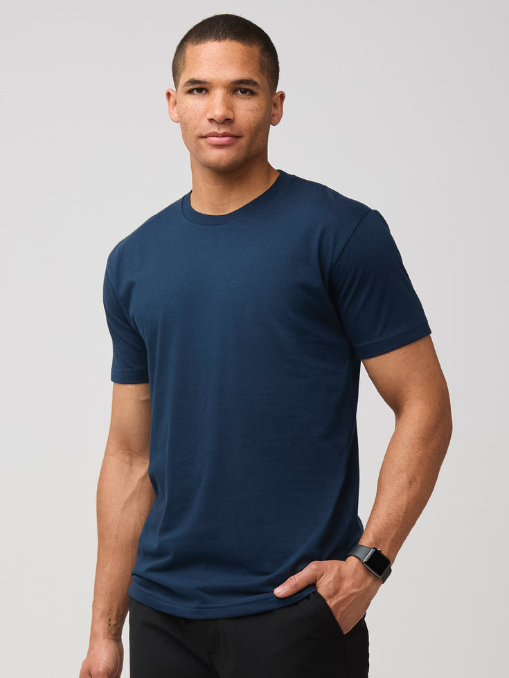 Dark Navy Men's Crew Tee | Fresh Clean Threads