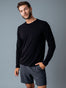 Men's Black Performance Long Sleeve Crew | Fresh Clean Threads