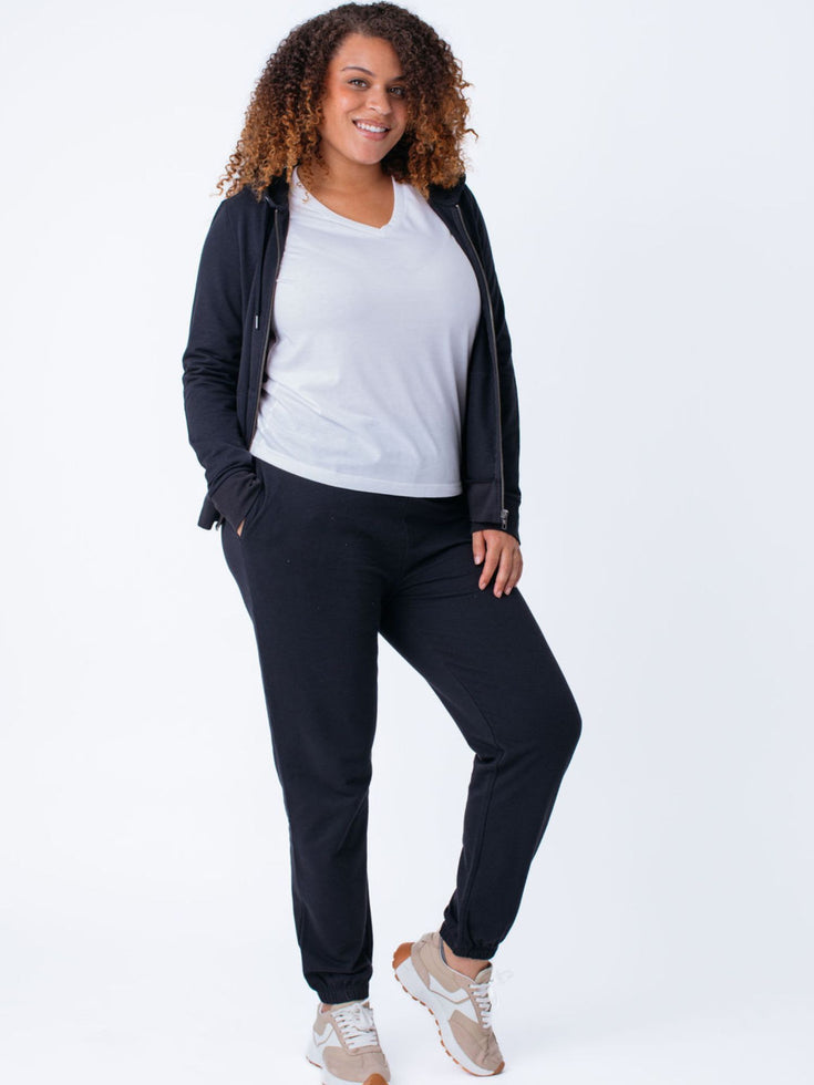 Women's Terry Joggers in Black | Fresh Clean Threads