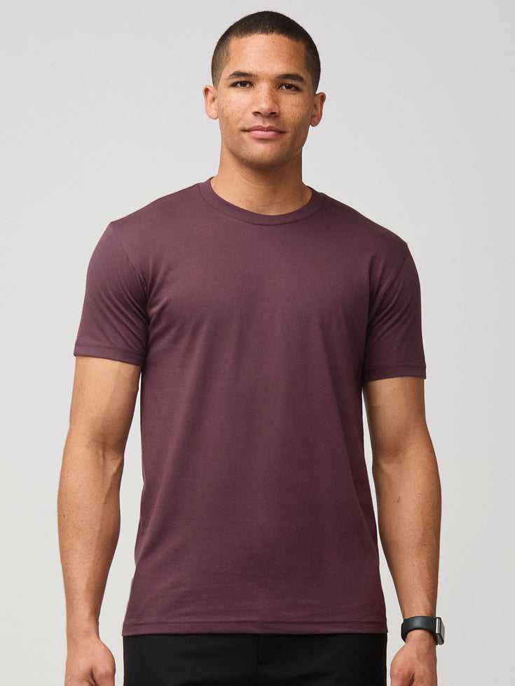 Crew T-Shirts in Mahogany Red | Men's Tees at Fresh Clean Threads