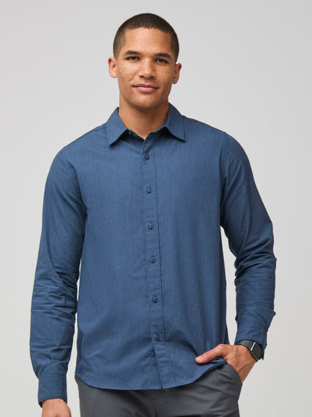 Navy Long Sleeve Button Up