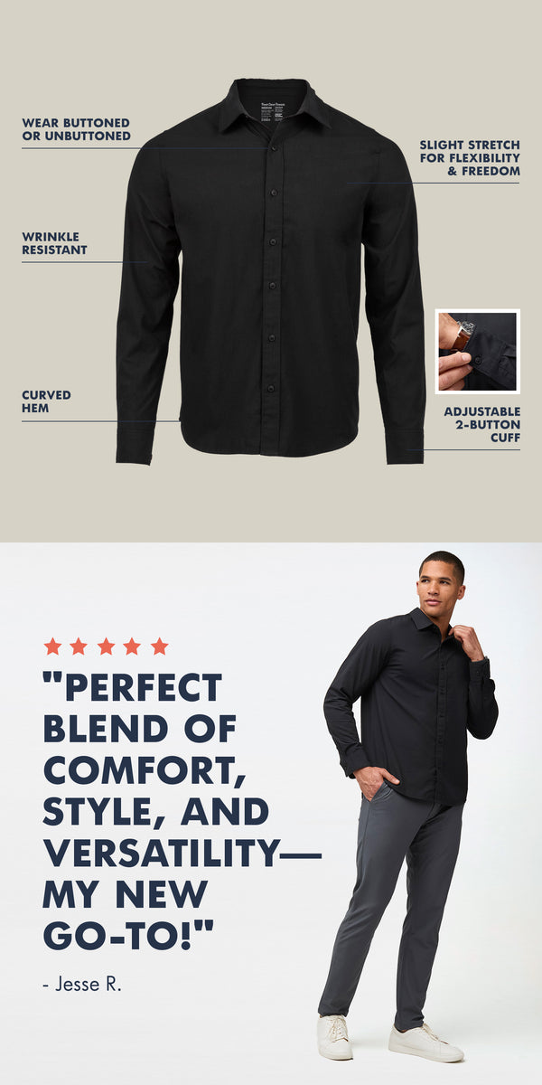 Long Sleeve Stretch Button Up Features + 5 Star Reviews | FCT Apparel