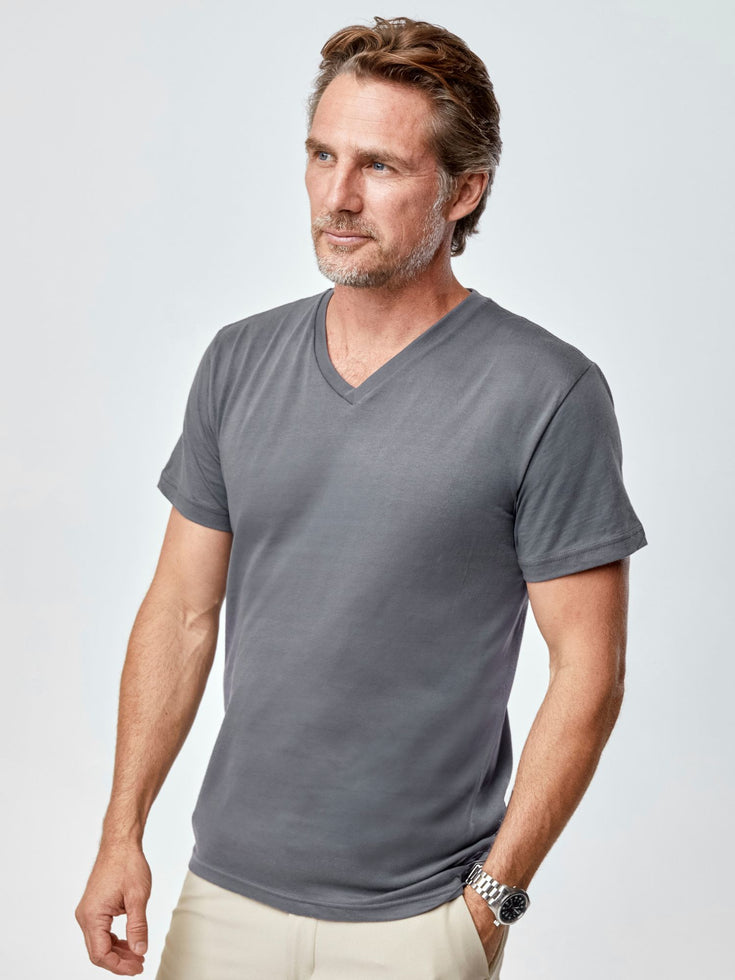 Men's Slate V-Neck T-shirt | Fresh Clean Threads