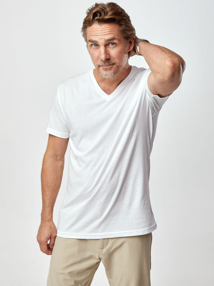 Men's White V-Neck Tees | Fresh Clean Threads