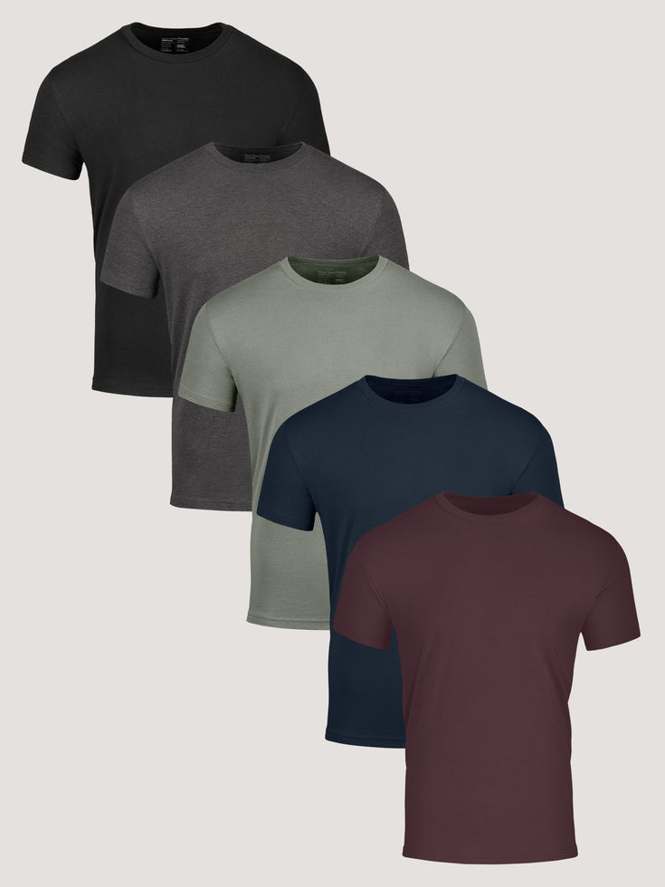 Men's Crew Neck T-shirts | Winter Essentials 5-pack of tees | Fresh Clean Threads