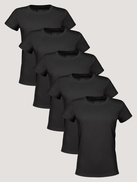 Women's Crew All Black 5-Pack