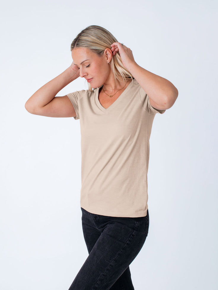 Women's T-Shirt | Desert V-Neck | Fresh Clean Threads