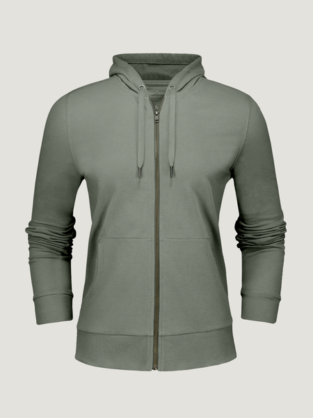 Women's Mercury Green Terry Zip-Up Hoodie FINAL SALE