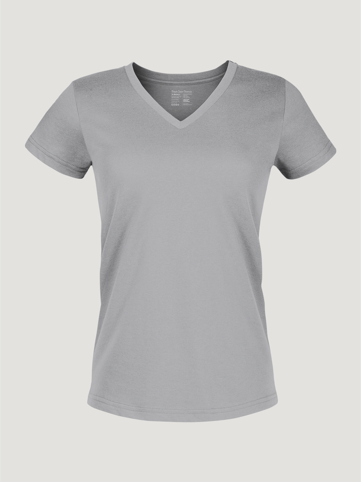 Women's Heather Grey V-Neck | Fresh Clean Threads