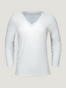 Women's White Long Sleeve V-Necks | Fresh Clean Threads