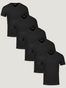 All Black V-Neck Tee Shirt 5-Pack Ghost Mannequin | Fresh Clean Threads