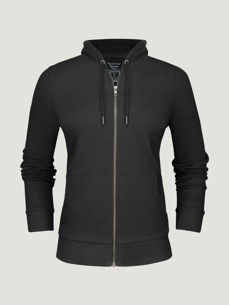 Women's Black Terry Zip-Up Hoodie FINAL SALE