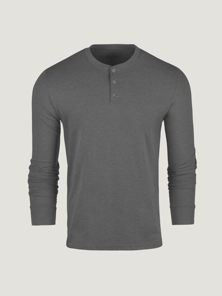 Carbon Grey Long Sleeve Henley FINAL SALE