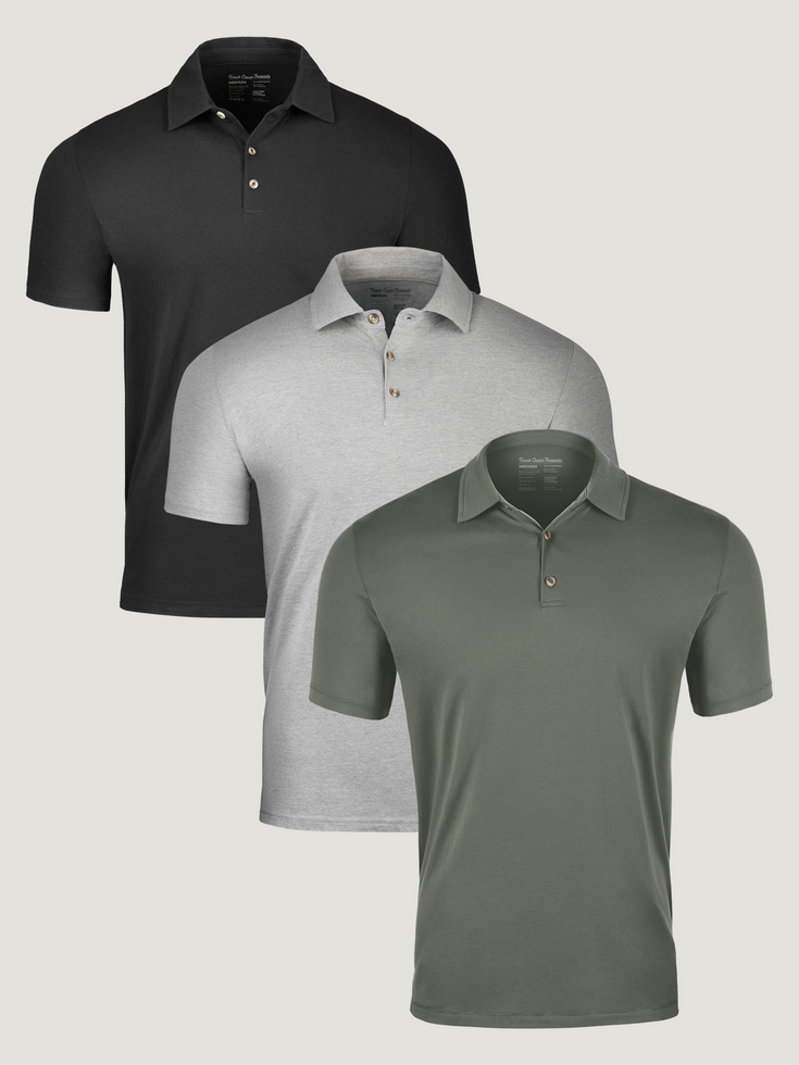 Foundation Men's Polo 3-Pack Shirts | Fresh Clean Threads