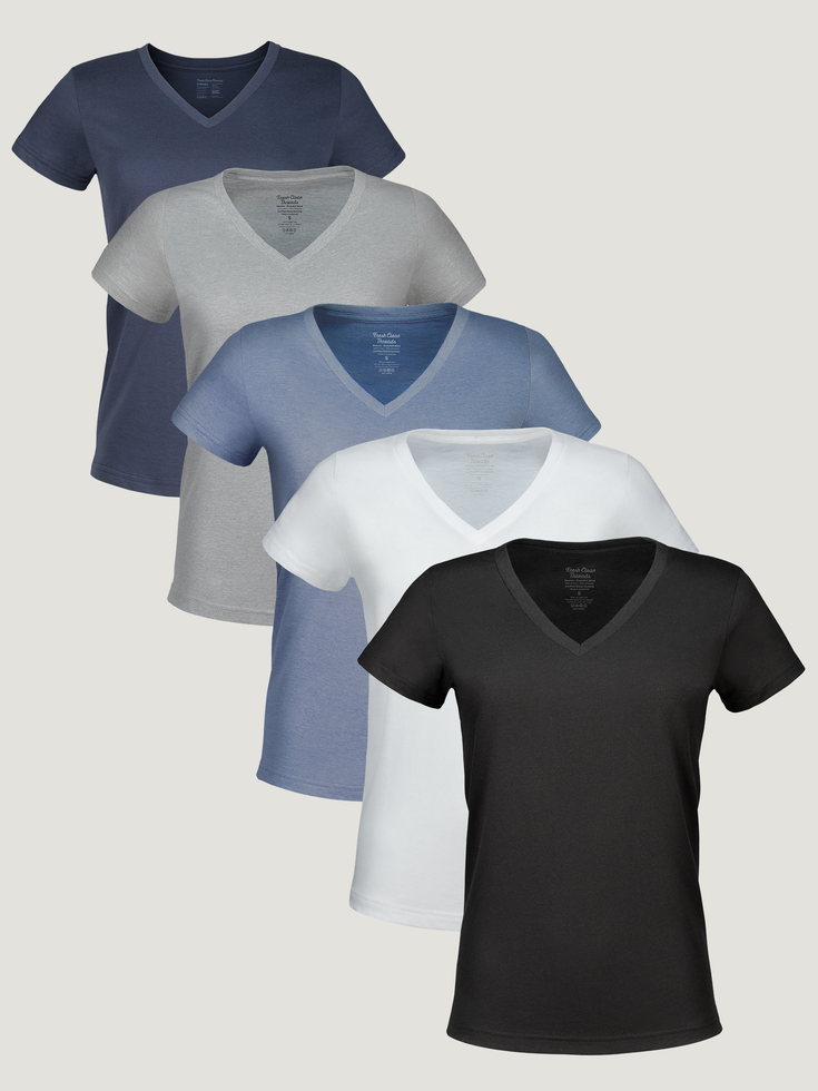 Women's Best Sellers V-Neck | 5-Pack | Fresh Clean Threads